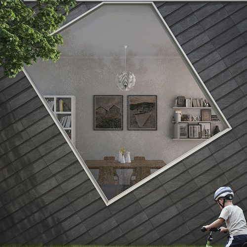 粘板岩ベンチレーテッドファサード - DIAGONAL - CUPA PIZARRAS