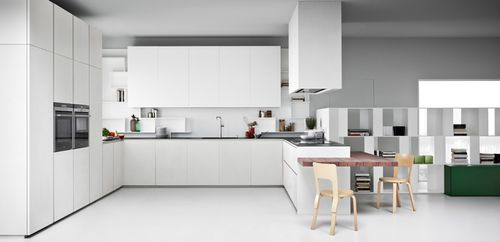 現代風キッチン - LINE K - Zampieri Cucine - 木製 / ハンドルなし / ラッカー仕上げ