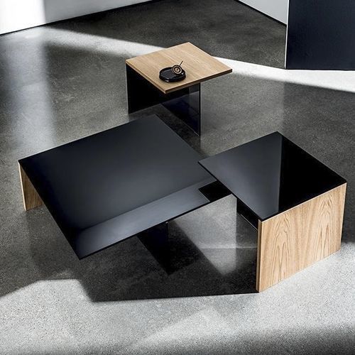 現代風ローテーブル - REGOLO  - Sovet Italia - ラッカー塗装ガラス製 / オーク材 / ウォールナット