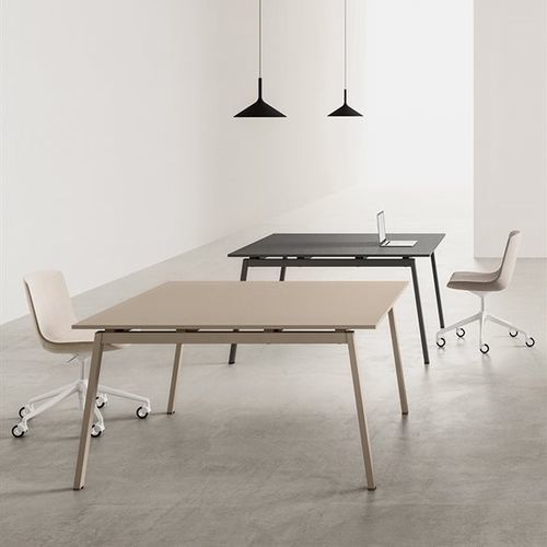 現代風会議用テーブル - MONOCHROME - Della Valentina Office - 木製 / 金属脚 / 長方形