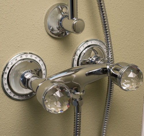 シャワー用ダブルハンドル混合水栓 - Etrusca Spa - 壁取り付け式 / 金属製 / swarovski® クリスタル製