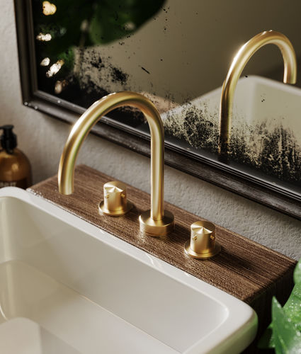 洗面器用ダブルハンドル混合水栓 - ORIGO W3.O - Fontealta - カウンタートップ / ステンレス製 / 屋内用