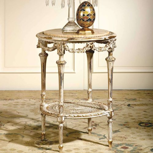 クラシックサイドテーブル - RIALTO - VIMERCATI MEDA LUXURY CLASSIC FURNITURE - 木製 / 大理石 / 木製脚