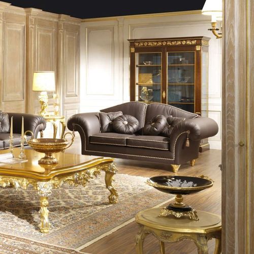 クラシックソファー - MAJESTIC - VIMERCATI MEDA LUXURY CLASSIC FURNITURE - リビング用 / 革製 / 肘掛け付き