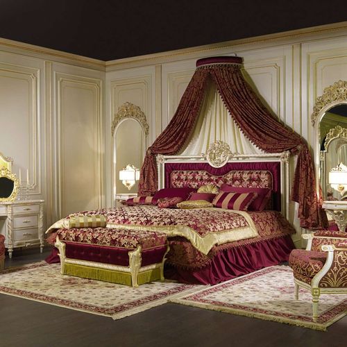 キャノピー付きベッド - ROME - VIMERCATI MEDA LUXURY CLASSIC FURNITURE - ダブル / クラシック / 布張り