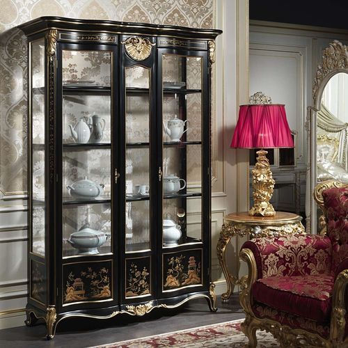クラシック展示ケース - art.951/4 - VIMERCATI MEDA LUXURY CLASSIC FURNITURE - ガラス製 / 漆木材 / 可視