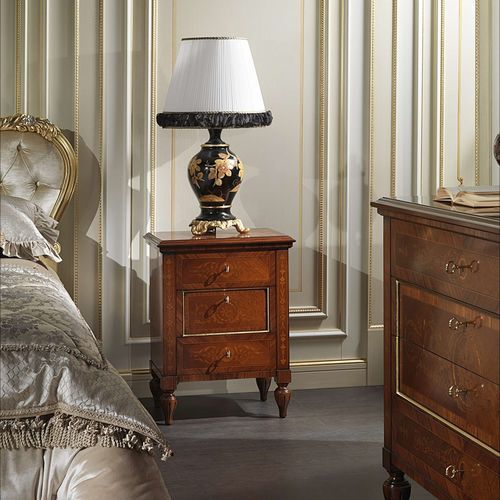 クラシックベッドサイドテーブル - Maggiolini 925 - VIMERCATI MEDA LUXURY CLASSIC FURNITURE - 木製 / 長方形 / 引き出し付き