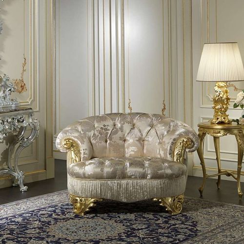 クラシックアームチェア - Paris - VIMERCATI MEDA LUXURY CLASSIC FURNITURE - 布製 / 手作り / グレー