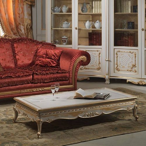ルイ14世スタイルローテーブル - VENICE - VIMERCATI MEDA LUXURY CLASSIC FURNITURE - 木製 / 木製脚 / 長方形