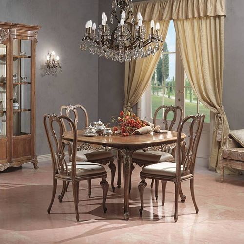 ルイ14世スタイルダイニングテーブル - PARIS - VIMERCATI MEDA LUXURY CLASSIC FURNITURE - 木製 / 木製脚 / 円形