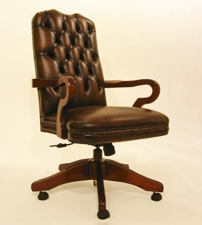 伝統的オフィスチェア - Diana Carver - Kingsgate Furniture ltd - 革製 / 無垢材 / 高さ調節可