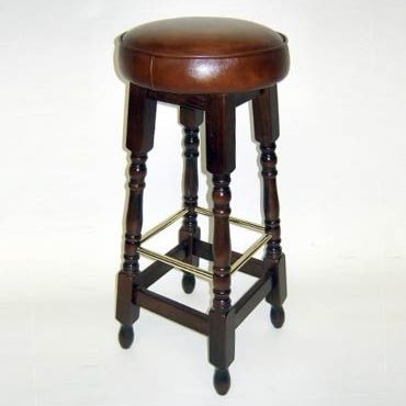 伝統的バー用腰掛け - 1006 - Kingsgate Furniture ltd - 革製 / 木製脚 / 4脚