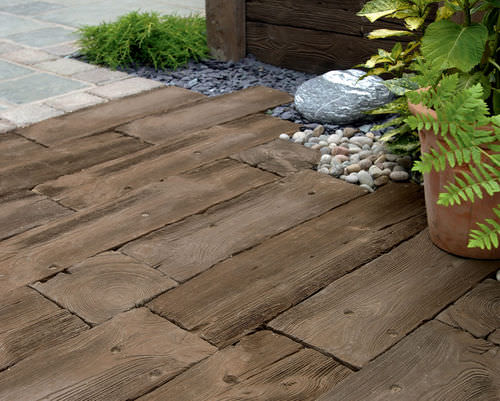 木製タイル - WOODSTONE SLEEPERS - Marshalls plc  - コンクリート製 / エンボス加工 / 屋外用