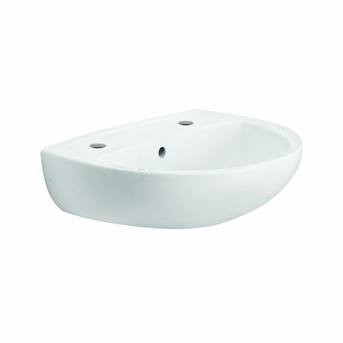 壁掛け式洗面器 - OT4242WH - Twyford Bathrooms  - セラミック製 / D 形状の / 穴2つ