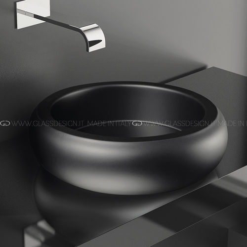 カウンタートップ型洗面器 - GLO BALL - GLASS DESIGN Srl - ステンレススチール製 / カスタマイズ可能 / 抗菌性