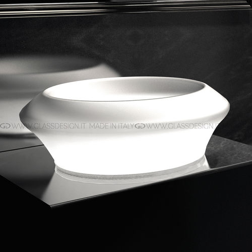 カウンタートップ型洗面器 - Isola Murano Small - GLASS DESIGN Srl - ムラノガラス製 / カスタマイズ可能 / バックライト付き