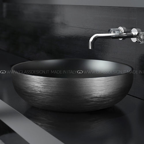 カウンタートップ型洗面器 - Collina 35/45 Metropole  - GLASS DESIGN Srl - VetroFreddo®製 / 円形 / 穴なし