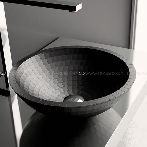 カウンタートップ型洗面器 - Mosaic  - GLASS DESIGN Srl - VetroFreddo®製 / 円形 / 穴なし