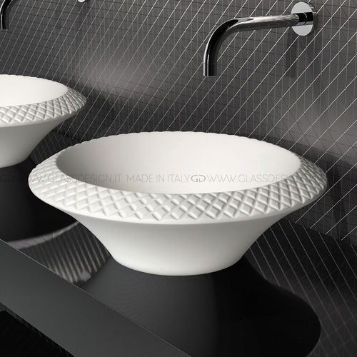 カウンタートップ型洗面器 - Konka - GLASS DESIGN Srl - VetroFreddo®製 / 円形 / 穴なし