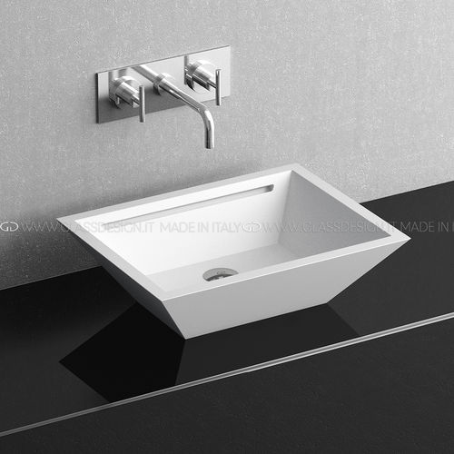 カウンタートップ型洗面器 - Yacht/Yacht sotto - GLASS DESIGN Srl - VetroFreddo®製 / 長方形 / 穴なし