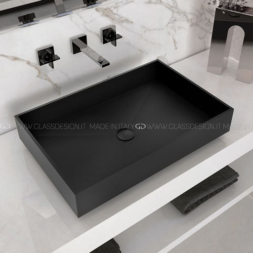 カウンタートップ型洗面器 - Koko - GLASS DESIGN Srl - VetroFreddo®製 / 長方形 / 穴なし