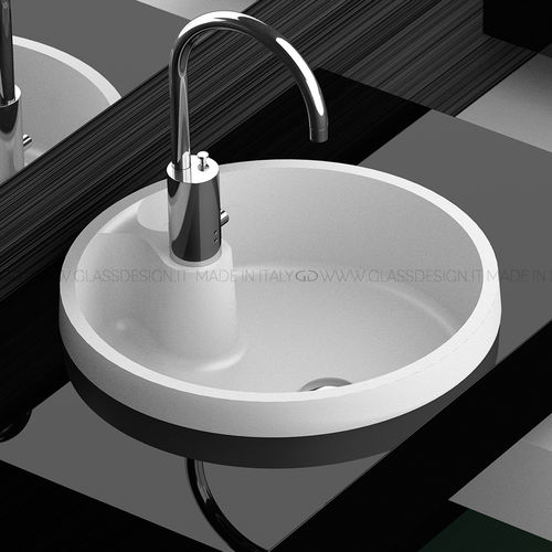 組み込み型洗面器 - Naxos FL - GLASS DESIGN Srl - VetroFreddo®製 / 円形 / 穴1つ