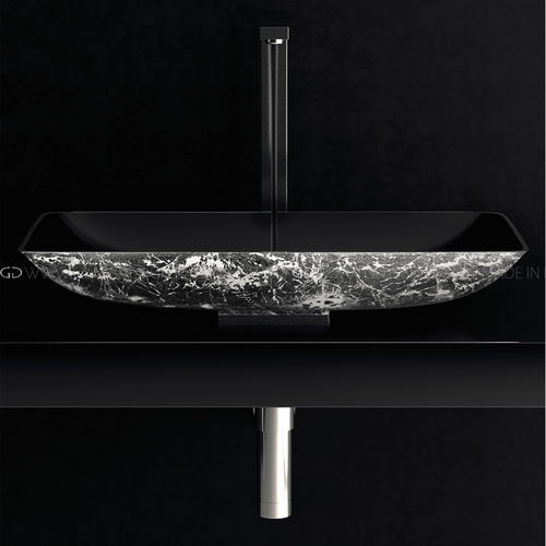 カウンタートップ型洗面器 - Nek / Nek Lux - GLASS DESIGN Srl - アルミニウム製 / 長方形 / 穴なし