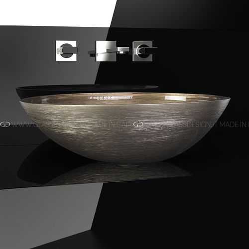カウンタートップ型洗面器 - Metropole Flou - GLASS DESIGN Srl - ガラス製 / 楕円形 / 穴なし