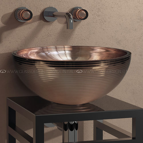 カウンタートップ型洗面器 - ROSE / ROSE LUX - GLASS DESIGN Srl - ガラス製 / 円形 / 穴なし