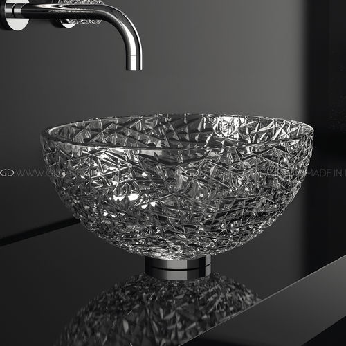 カウンタートップ型洗面器 - Ice 34 / Ice 34 Lux - GLASS DESIGN Srl - クリスタル製 / 透明 / 円形