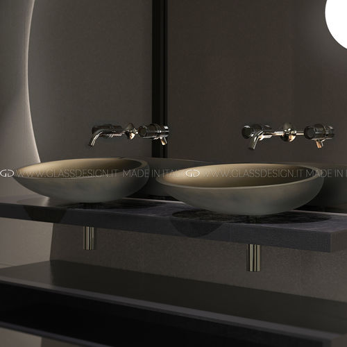 カウンタートップ型洗面器 - Kool/Kool Max/Kool XL/Kool Oversize - GLASS DESIGN Srl - VetroFreddo®製 / 楕円形 / 穴なし