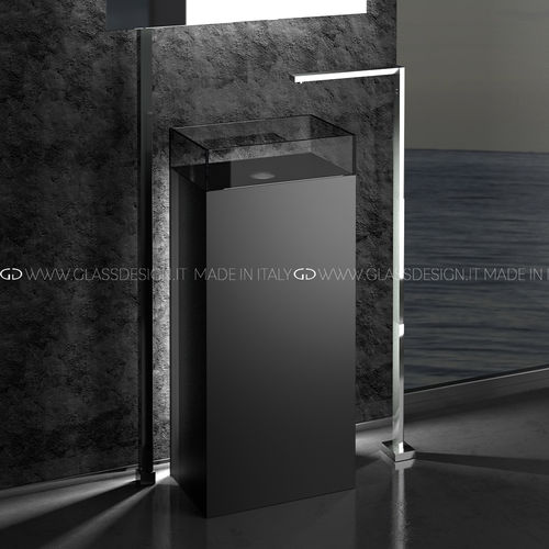置き型洗面器 - SKYLINE EVOLUTION SMALL/MEDIUM - GLASS DESIGN Srl - ガラス製 / 長方形 / 穴なし