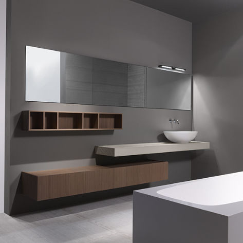 壁掛け式洗面台 - MODERN 007 - CASA BATH - 木製 / 現代風 / 引き出し付き