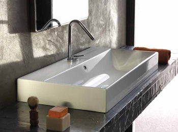 組み込み型洗面器 - VELCA SERIES - CERAMICA TECLA - セラミック製 / 長方形 / 現代風