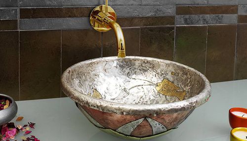 カウンタートップ型洗面器 - MAESTRI ORAFI E ARGENTIER - ECO CERAMICA - 円形 / オリジナルデザイン