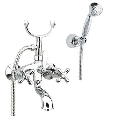 シャワー用ダブルハンドル混合水栓 - 26 CR 0611 - FIORE RUBINETTERIE - バスタブ用 / 壁取り付け式 / クロムメッキ金属