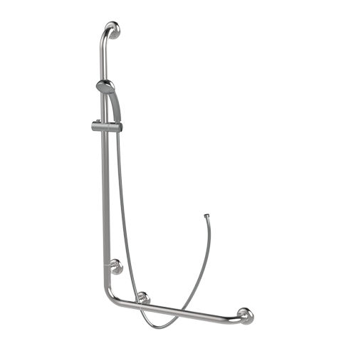 ステンレススチール製スタンドアップ手すり - Stainless steel 304 brilliant - GOMAN - L字型 / 壁面 / 医療施設用