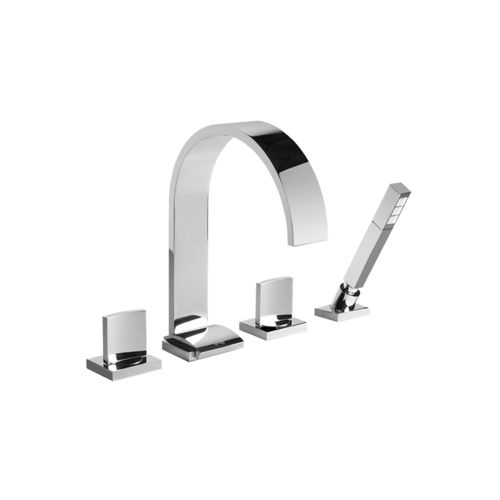 バスタブ用ダブルハンドル混合水栓 - E-1851-C14B - GRAFF - カウンタートップ / クロムメッキ金属 / ニッケル製