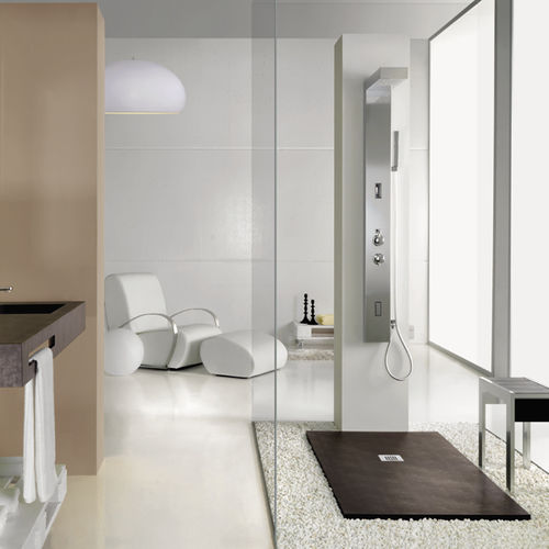 長方形シャワルームの床パネル - BASE NUDE - ACQUABELLA - カウンタートップ / 床レベル / 超平ら