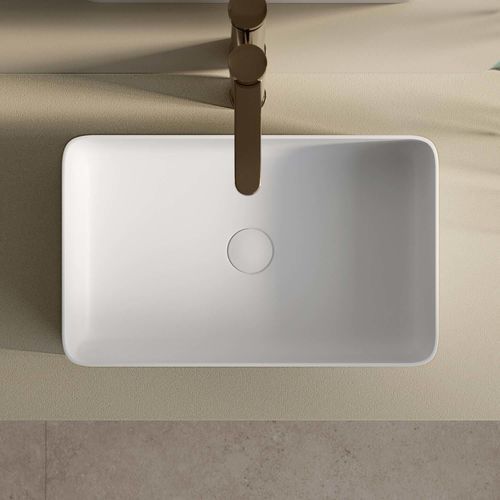 カウンタートップ型洗面器 - KIVU - ACQUABELLA - 個体表面 / 長方形 / 穴なし