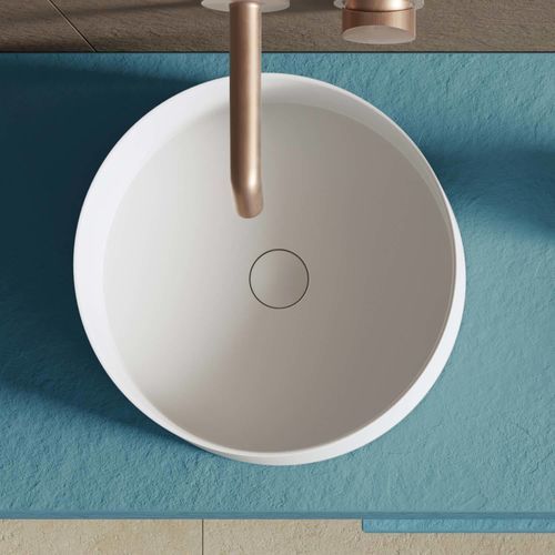 カウンタートップ型洗面器 - TAI - ACQUABELLA - 個体表面 / 円形 / 穴なし
