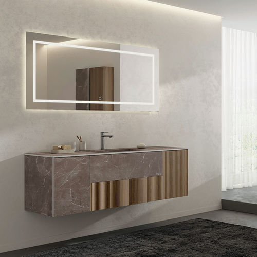 壁掛け式洗面台 - RT14 Canneted - LEGNOBAGNO - オーク材 / HPL / 現代風