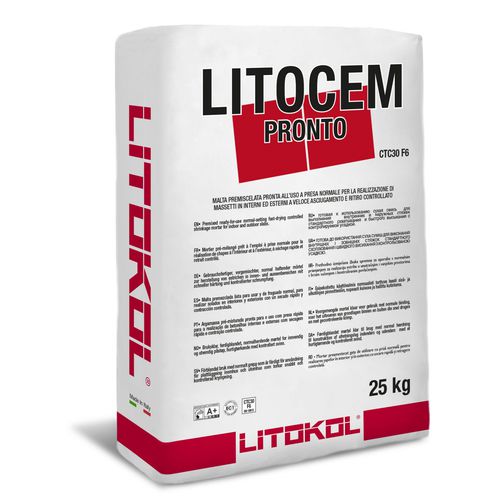 修復モルタル - LITOCEM PRONTO - LITOKOL - 縮み防止 / 粘着式 / 舗装スクリード用