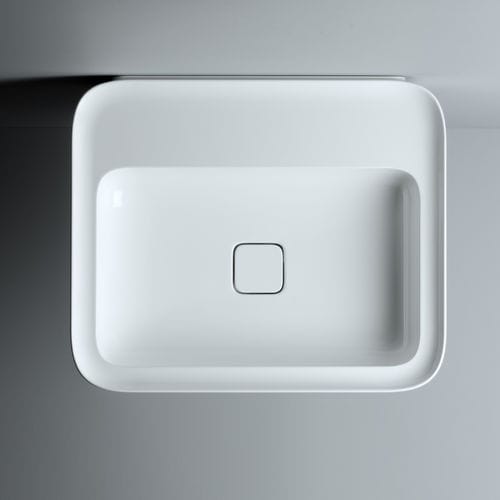 壁掛け式洗面器 - CAMEO 60X50 H14 - VALDAMA - セラミック製 / 長方形 / 現代風