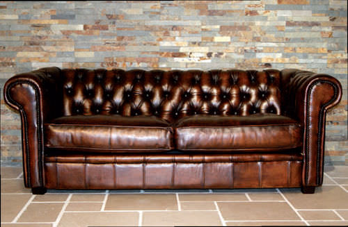 チェスタフィールドソファー - DUNDEE - HAZENKAMP FURNITURES BV - 革製 / 茶色 / 2人用