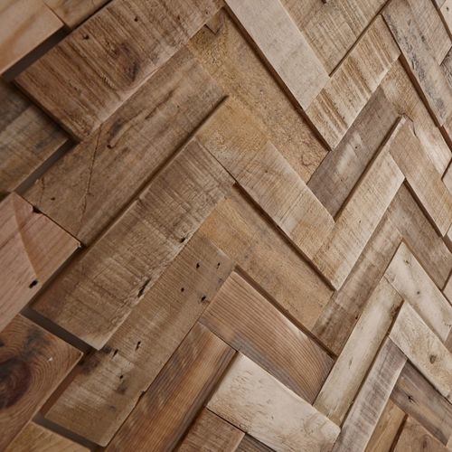 屋内用ウォールパネル - Herringbone Salvaged Pine - WONDERWALL STUDIOS - 木製 / 接着 / 新しい壁面用