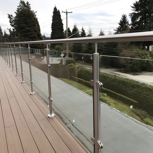 アルミニウム手すり - STAINLESS STEEL POST - Qingdao Jinfer International Co., Ltd. - ガラスパネル型 / 屋外用 / 屋内用