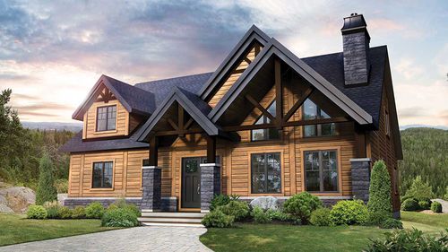 積層ソリッド ウッド製家 - Denali - TIMBER BLOCK  - エコ / 現代風 / テラス付