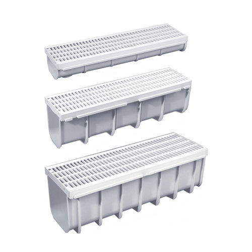 グレーチング付き排水路 - CN13+GC13-03 - STAMPLAST SRL - ポリプロピレン製 / プール用 / 白色