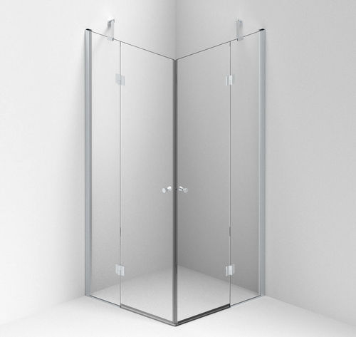 硬化ガラス製シャワー室 - Fold Plus - BALTECO AS - 開き戸付き / 折りたたみ式 / コーナータイプ